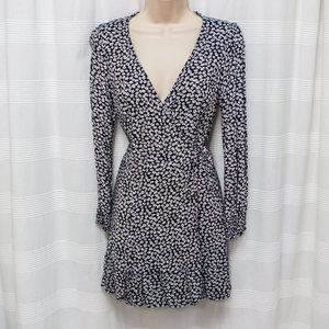 Abercrombie & Fitch Ditsy Floral Linen Real Wrap Dress